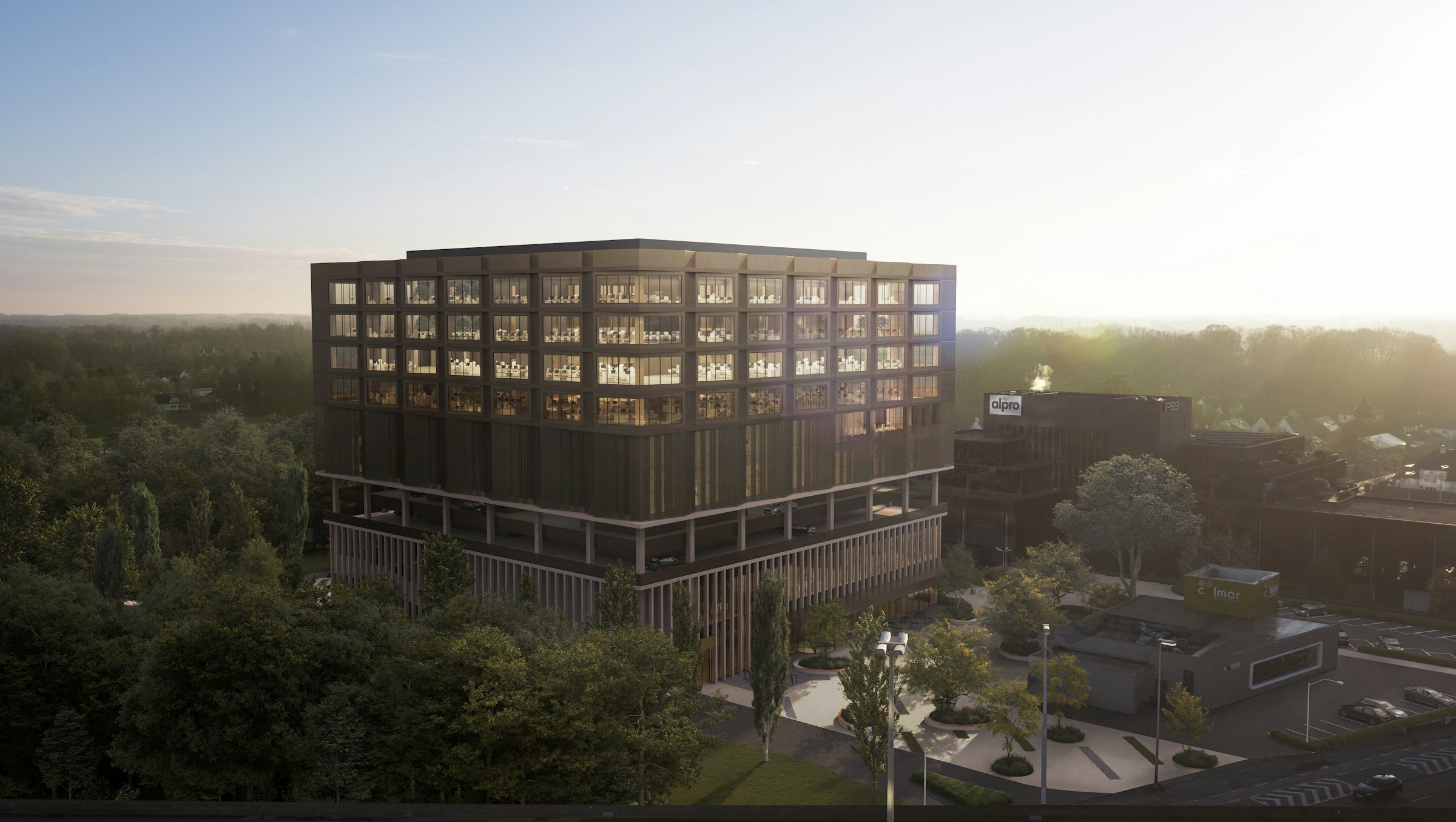 Nieuwbouw kantoren (632 m²-8.602 m²) aan Kortrijksesteenweg