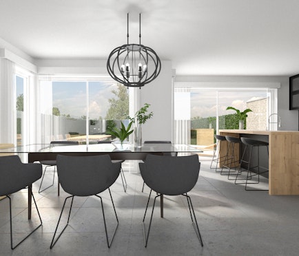 Halfopen nieuwbouwwoningen in centrum Kaprijke