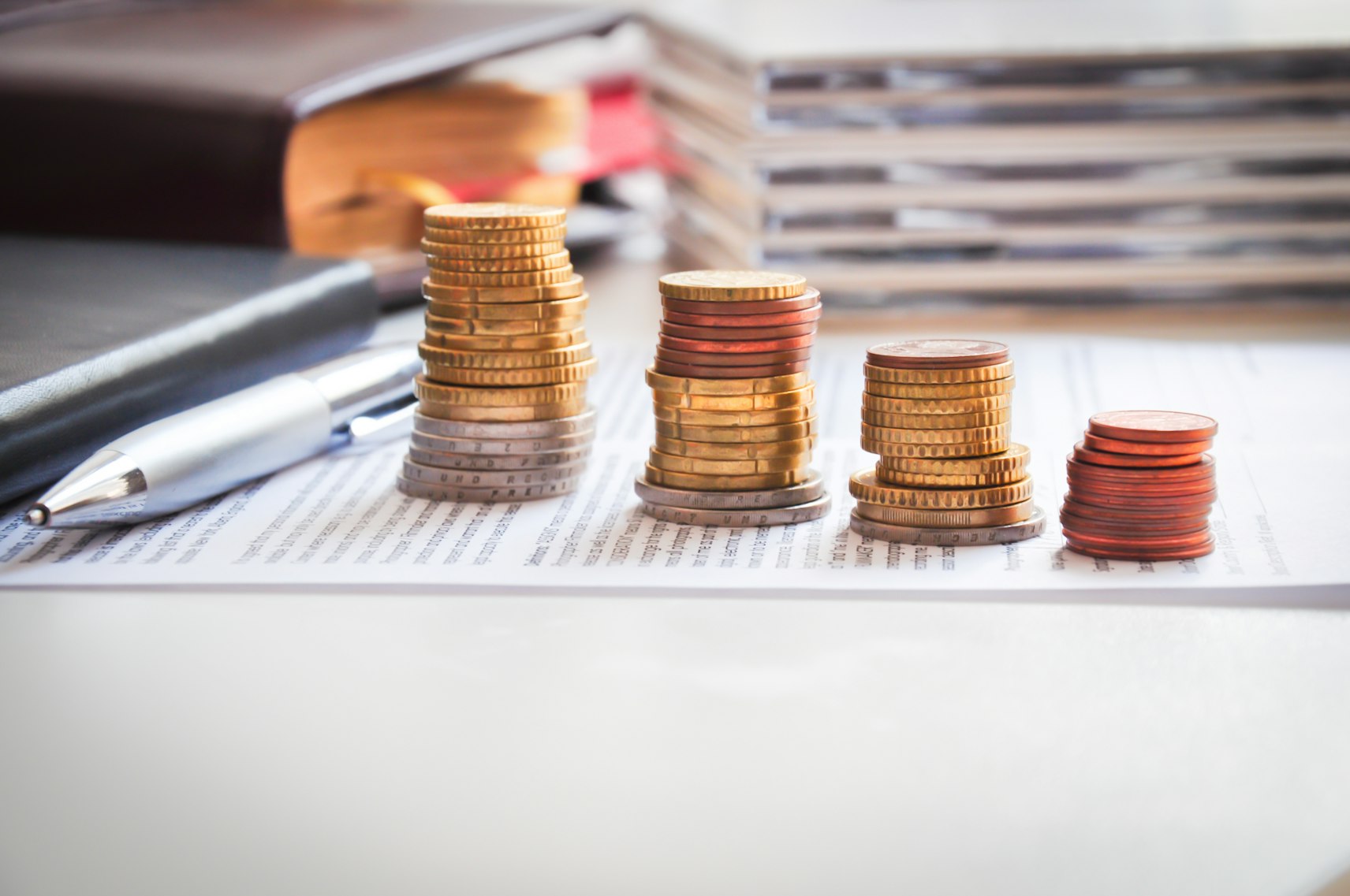 Geld munten schrijven balans